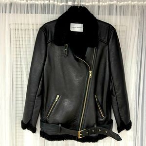 Rebecca Minkoff Leather Biker Jacket Black Size Small